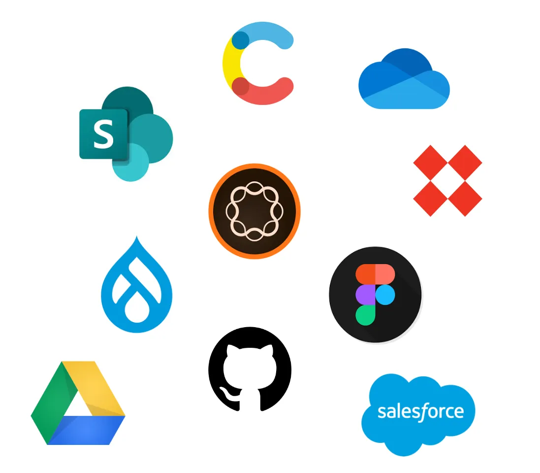 Logo grid of content platforms